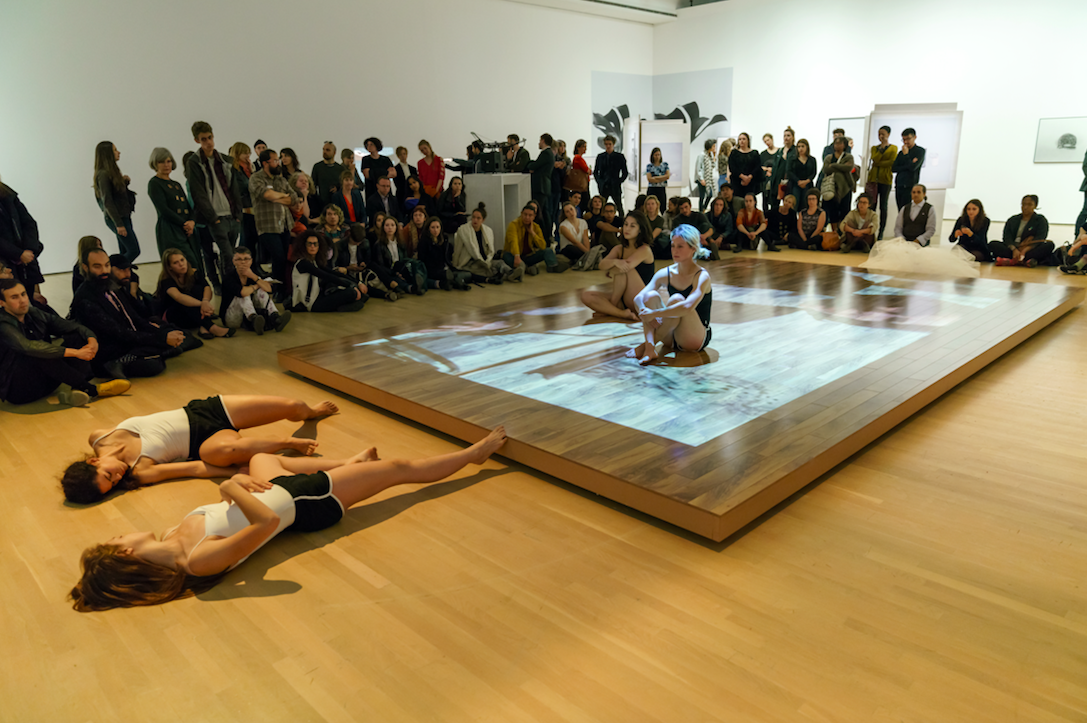 Dancers perform in gallery setting