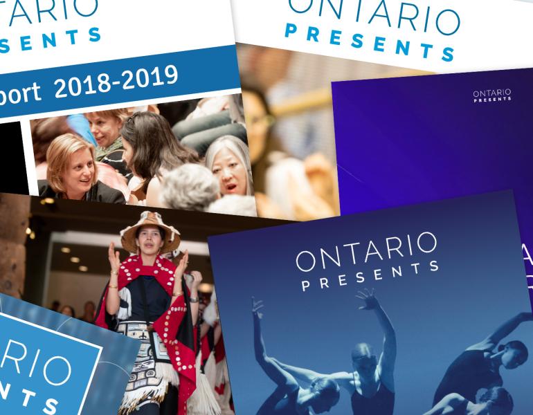 A collage of past OP Annual Reports