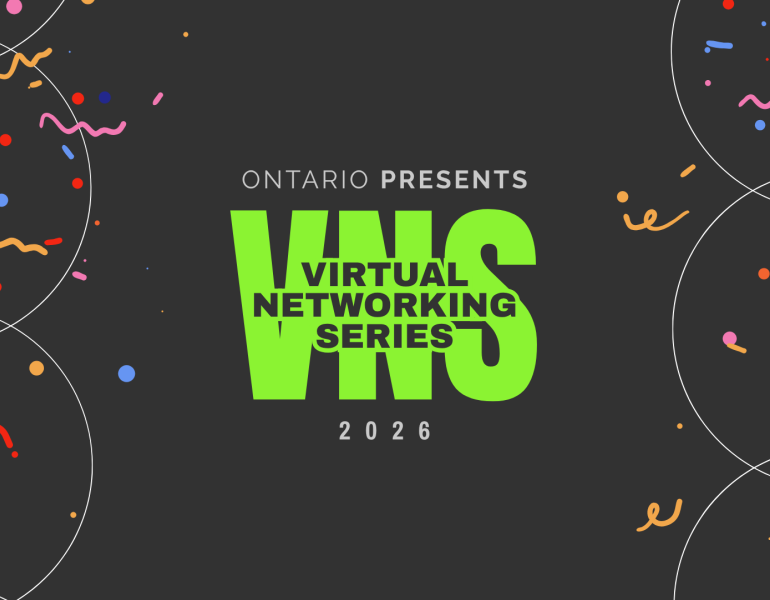 VNS logo with confetti