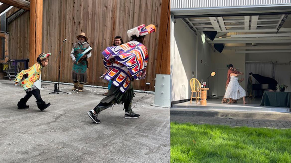 two sets of dancers