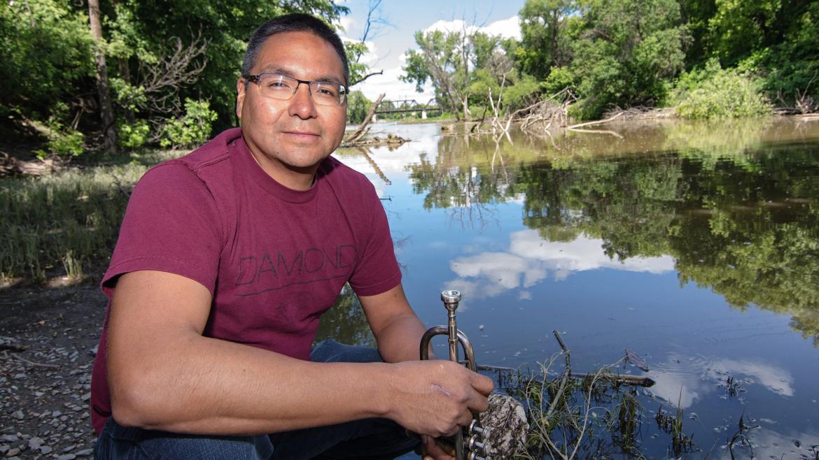 chuck copenace in front of a river