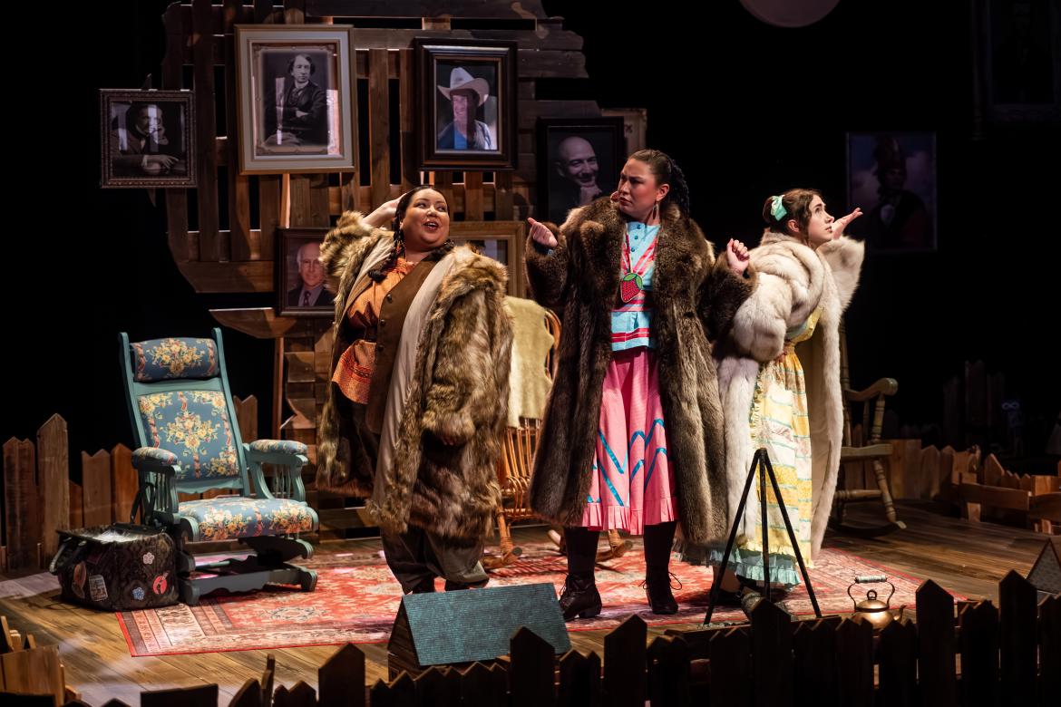 A scene on stage from Women of the Fur Trade.